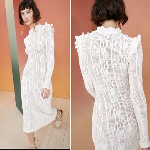 Ulla Johnson Antoille Knit Dress In Cream Size Medium